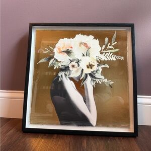 Marmont Hill, Floral Crown Portrait, Gold Foil Art Print, Framed Wall Decor